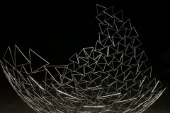 Mark Kelly: Evolution, includes free-standing base, individually-welded pieces of 1.6mm, 316L stainless steel welding filler rod, 2021.