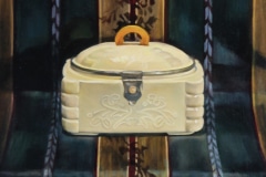 Susan Heslin: Safe Keeper, oil on birch panel.