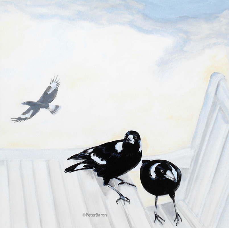 Peter Baron, #17 Maggie Duo With Flighty, acrylic on canvas