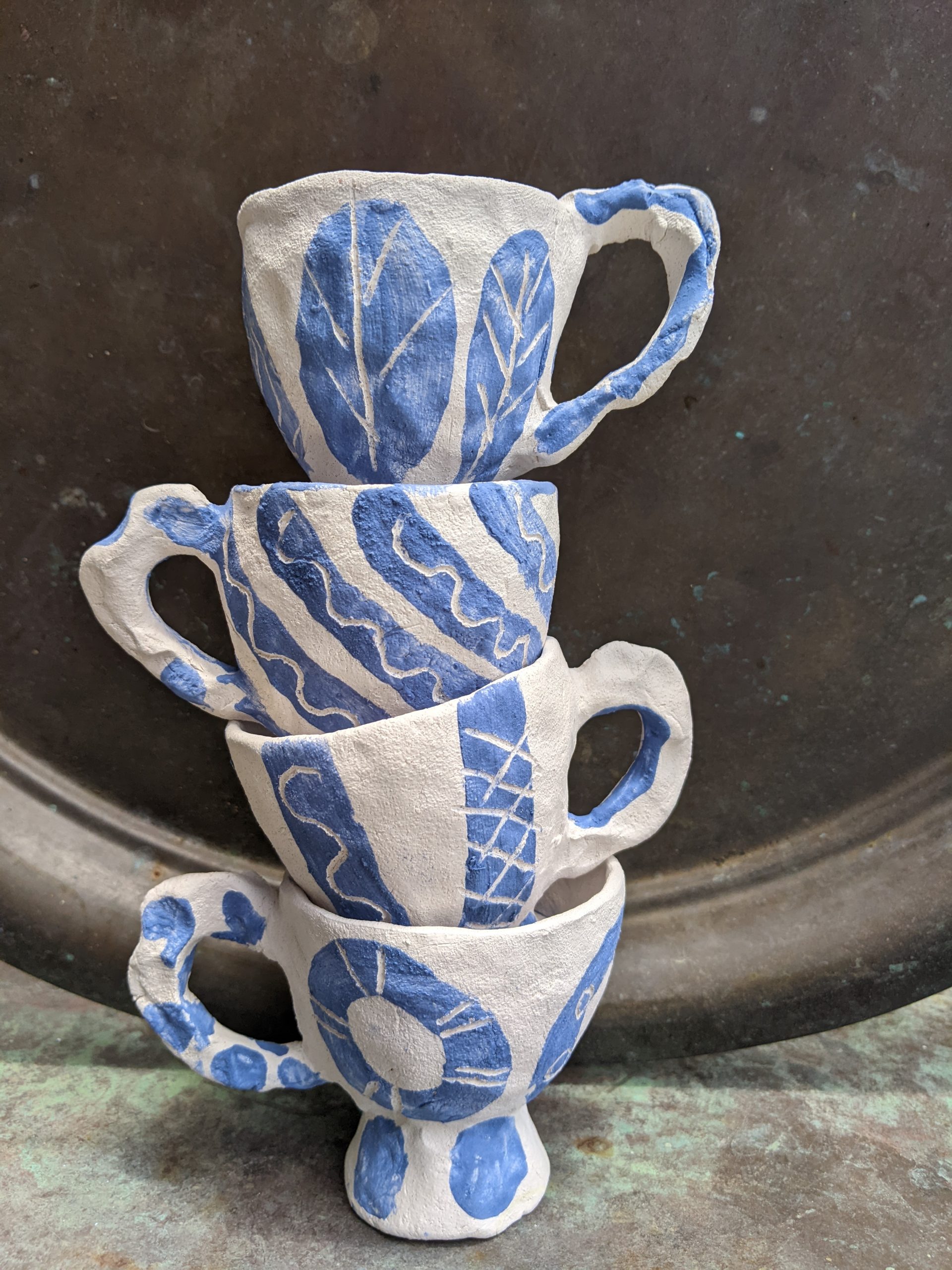   Image:  Stack of demi-tasses @toniwarburtonartist